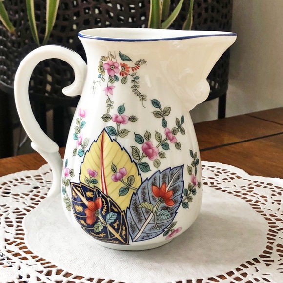Vintage 70s Seymour Mann 5” /16oz. Tobacco Leaf Pitcher Fine China Made in Japan - Picture 2 of 11